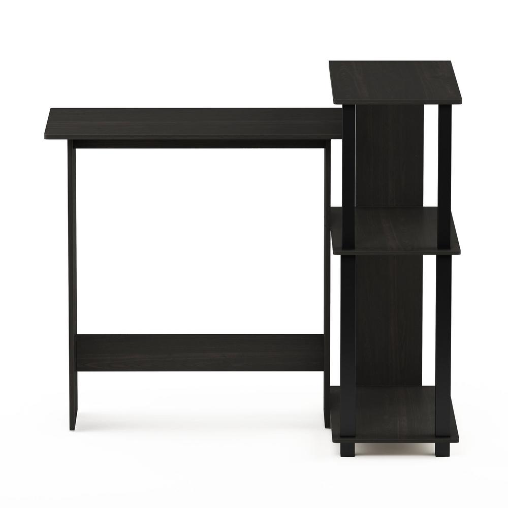 Furinno Abbott French Oak Gray Corner Computer Desk with Bookshelf