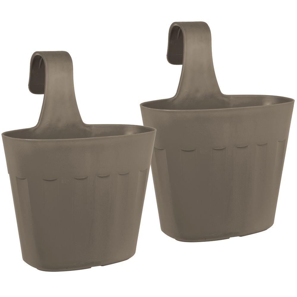 Pride Garden Products Mela 8.75 in. Taupe Plastic Saddlebag Rail