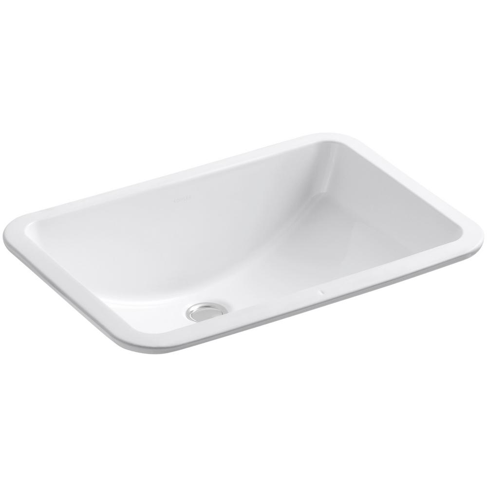 KOHLER Ladena 20 7 8 In Undermount Bathroom Sink In White Finish With   White Kohler Undermount Bathroom Sinks K 2214 G 0 64 145 