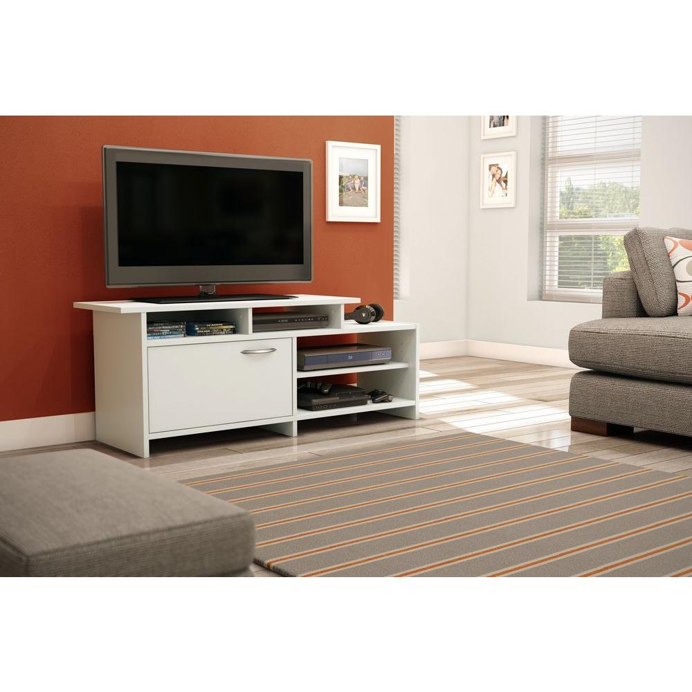 South Shore Step One 50Disk Capacity TV Stand in Pure White3160661