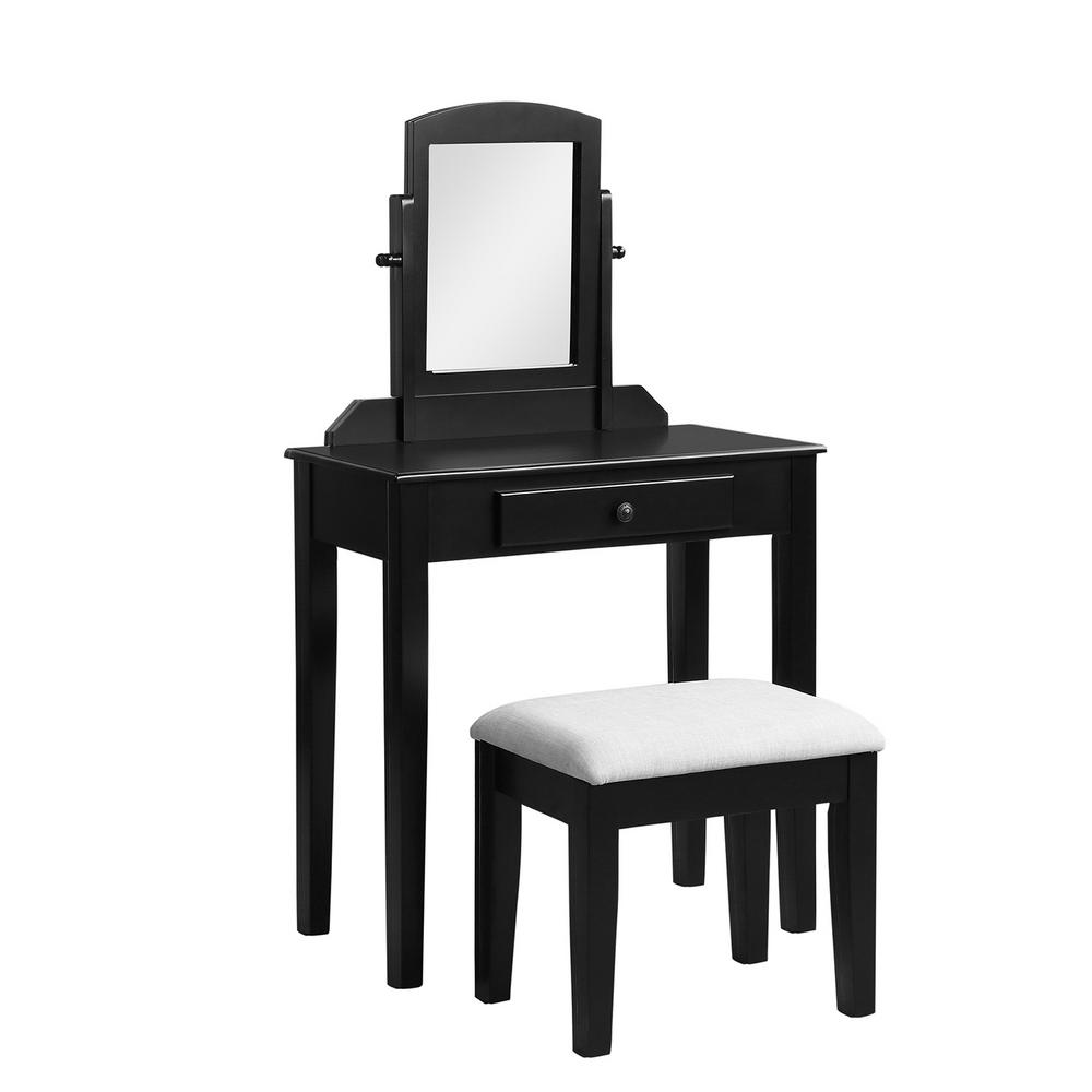 Harper Bright Designs Black Vintage Vanity Set With