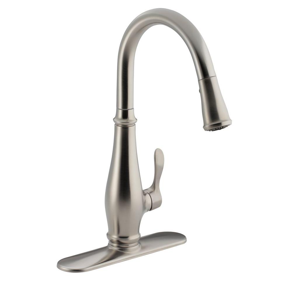 KOHLER Simplice Single-Handle Pull-Down Sprayer Kitchen Faucet in