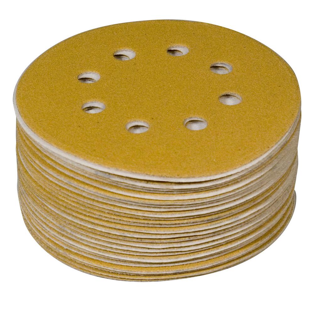 POWERTEC 6 in. 8 Hole 320-Grit Hook and Loop Sanding Discs 