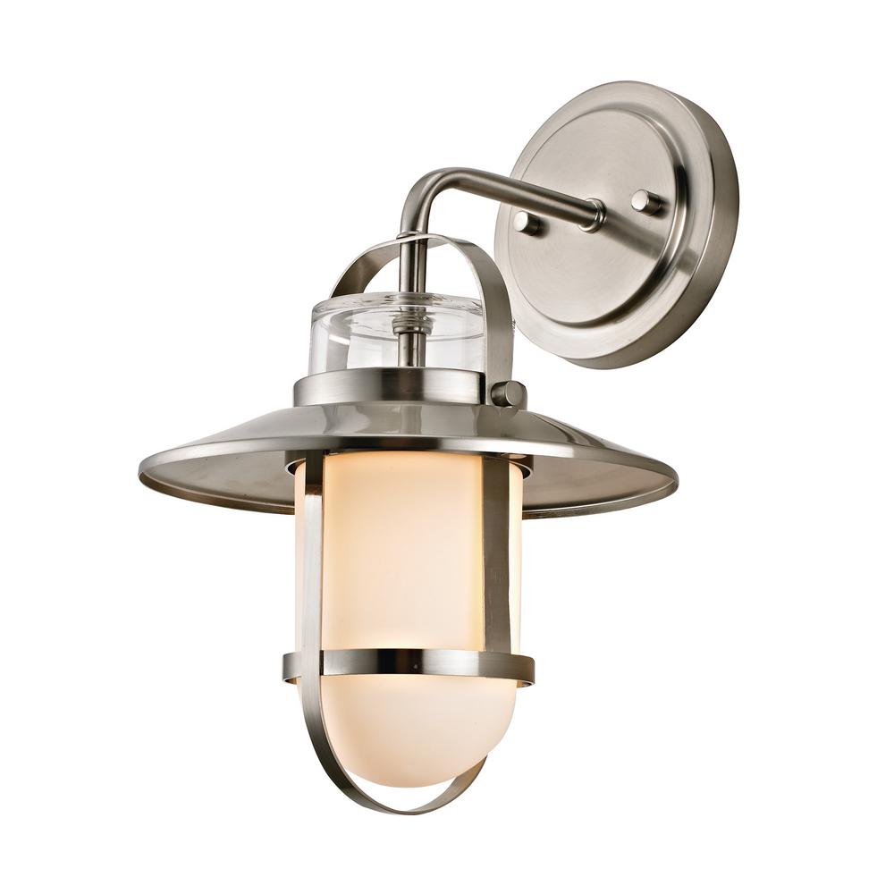 Addington Park 1 Light Nautical Outdoor Wall Sconce With Frosted Light Nautical Outdoor Wall Sconce