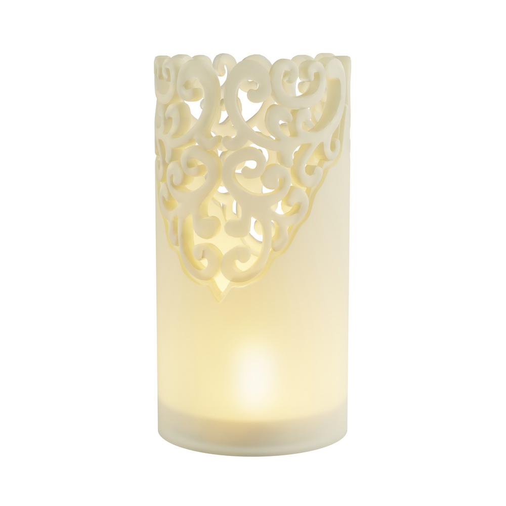 Lavish Home Lace Design Flameless Candle Set with Remote Control (Set ...