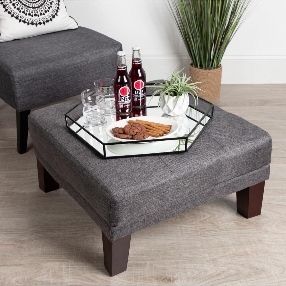 Kate And Laurel Felicia Black Decorative Tray 213751 The Home Depot