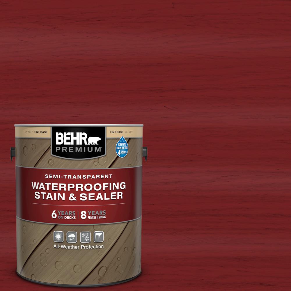 BEHR Premium 1 gal. ST112 Barn Red SemiTransparent Waterproofing