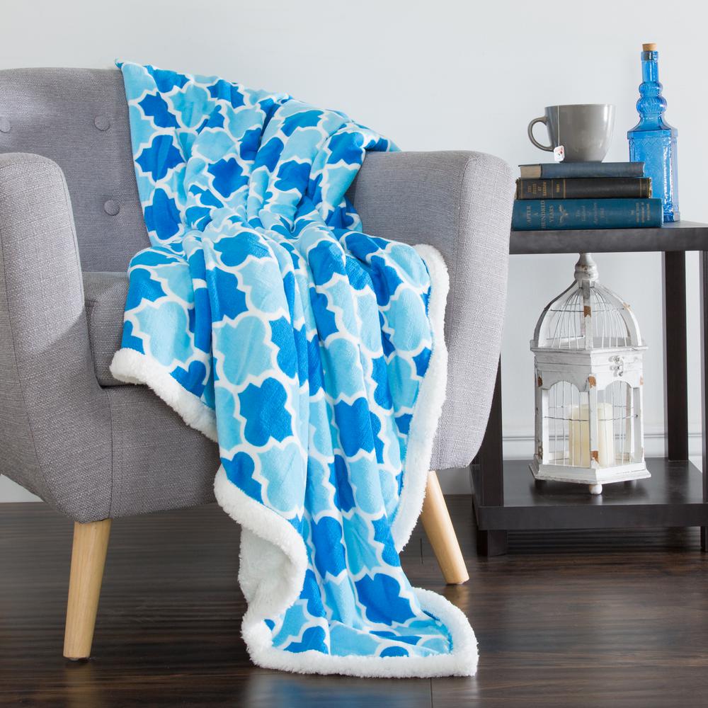 Lavish Home Dark And Light Blue Fleece Sherpa Throw 61 00004 Dblb Lavish Home Dark And Light Blue Fleece Sherpa Throw 61 00004 Dblb The Depot