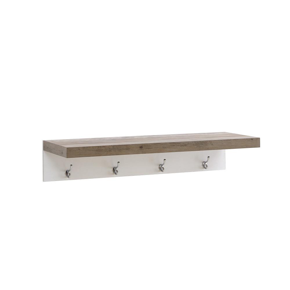 Danya B Grey Wall Mount Coat Rack With Shelf Bq0616 The Home Depot