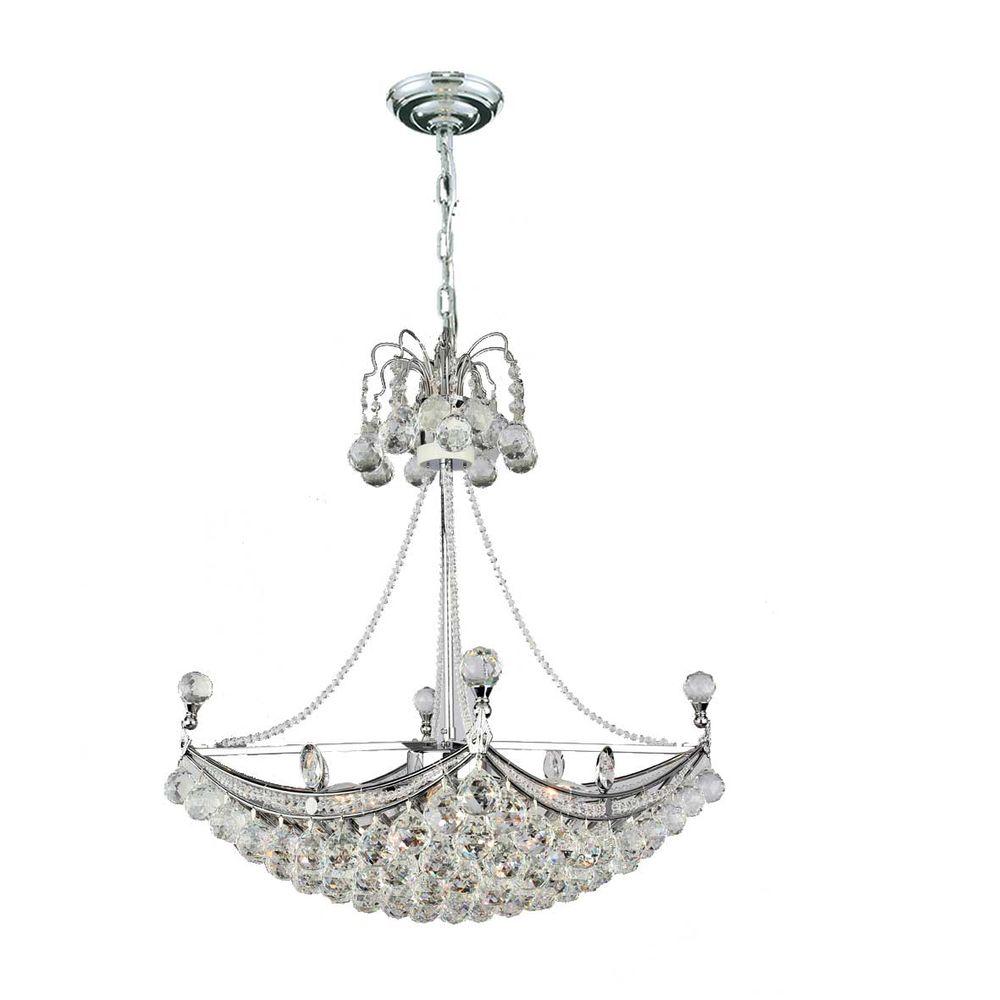 Hampton Bay Lake Point 6Light Chrome and Clear Crystal Chandelier1000051538  The Home Depot