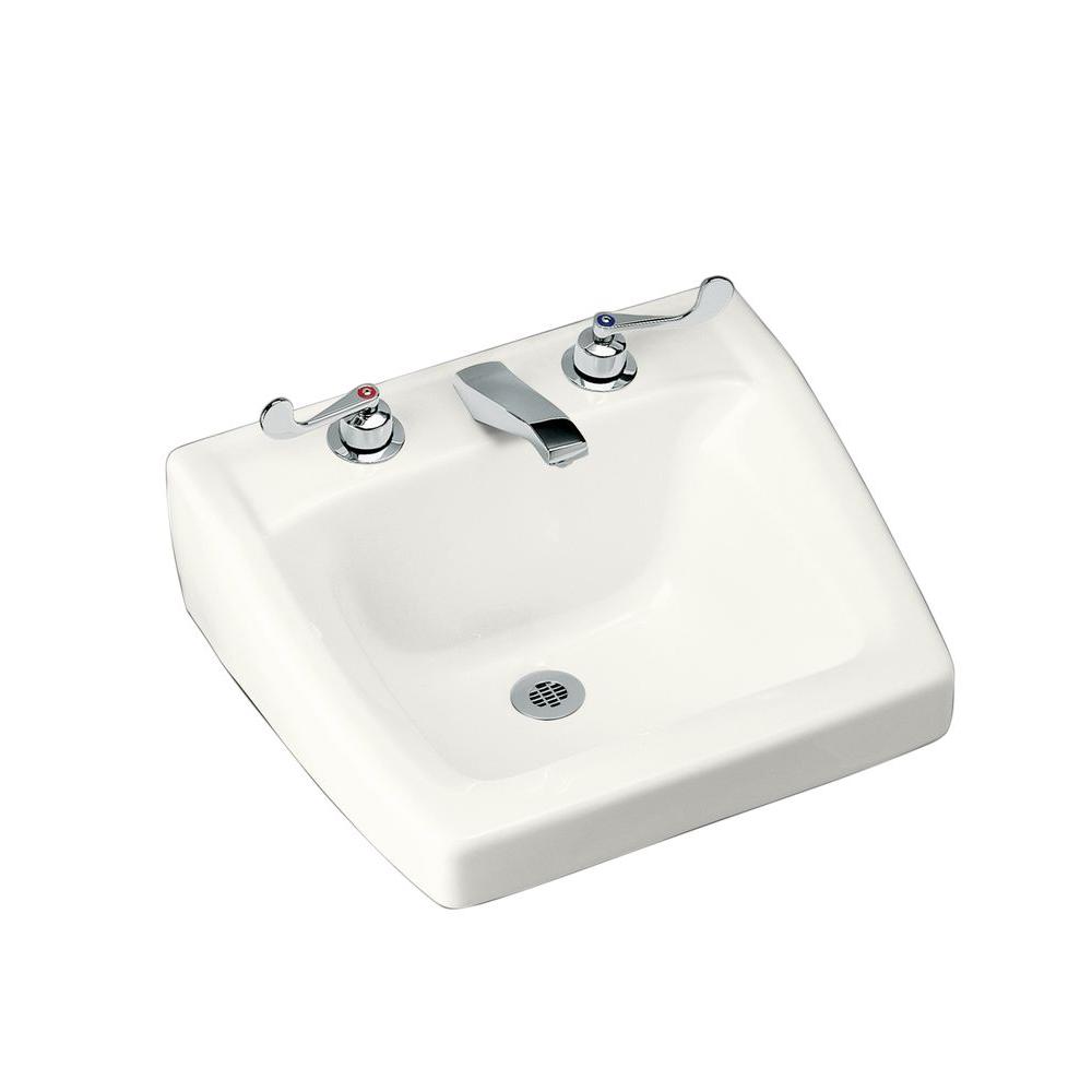Kohler Chesapeake Wall Mounted Vitreous China Bathroom Sink In White With Overflow Drain
