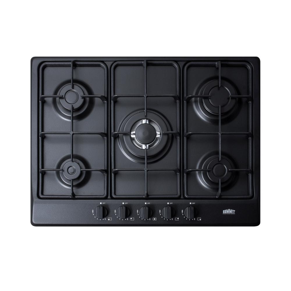 Summit Appliance 27 In Gas Cooktop In Black With 5 Burners