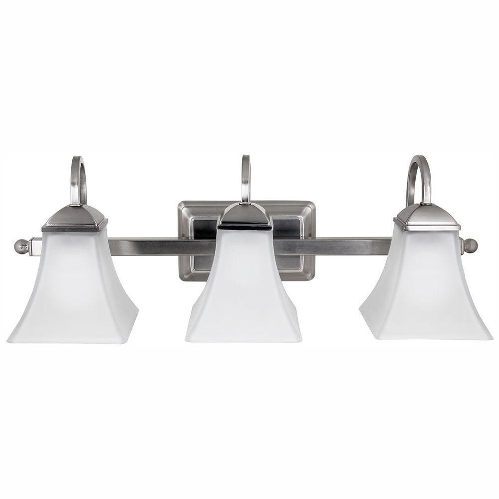 Hampton Bay 120 Watt Equivalent 3 Light Brushed Nickel 