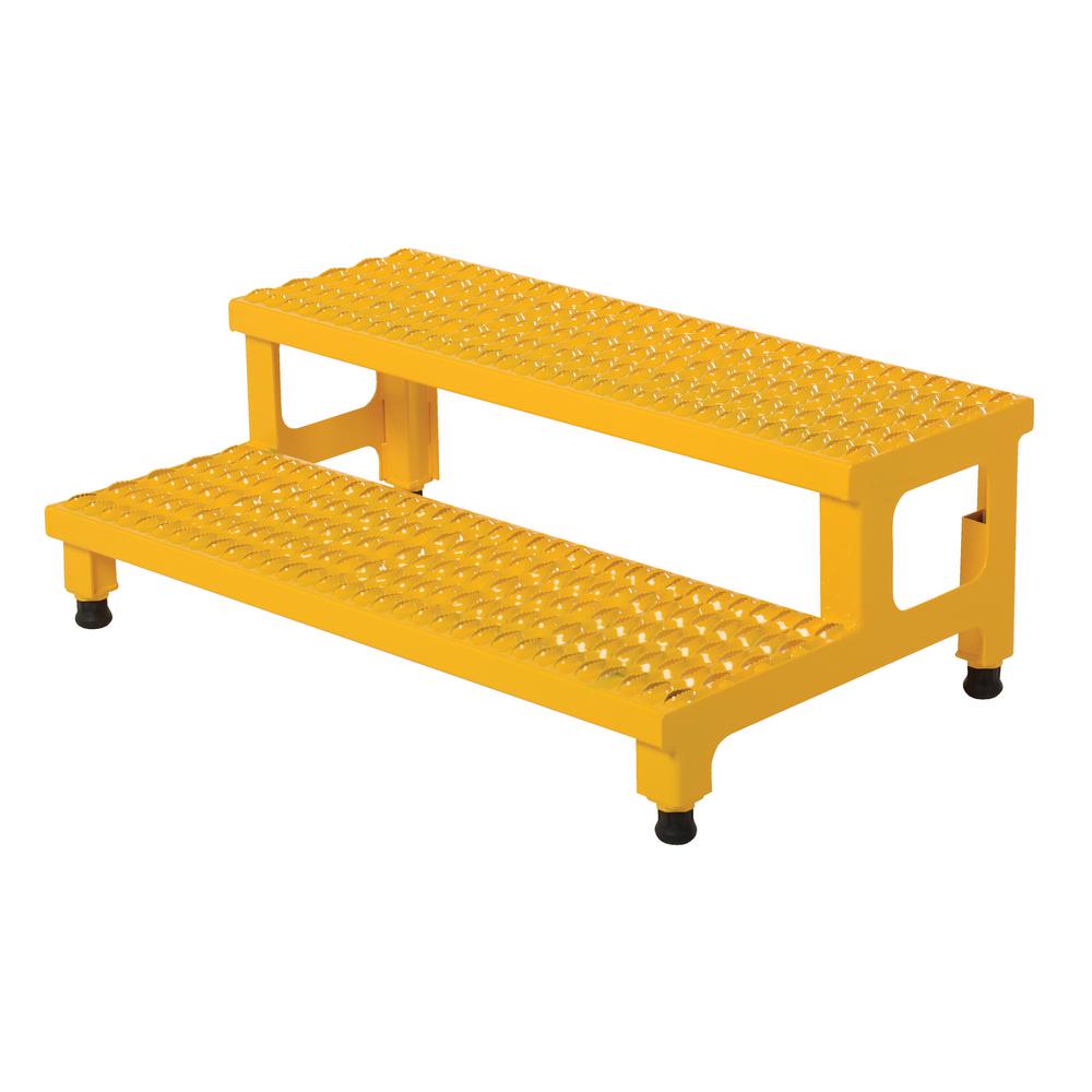 Vestil 36 inch x 23 inch 2-Step Adjustable Steel Step Stand by Vestil