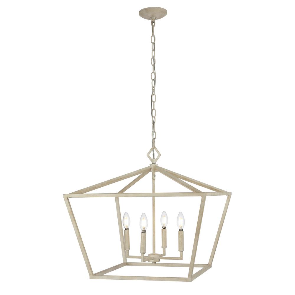 Jonathan Y Gatsby 23 In 4 Light Antiqued White Adjule Iron Light Antiqued White Adjule Iron