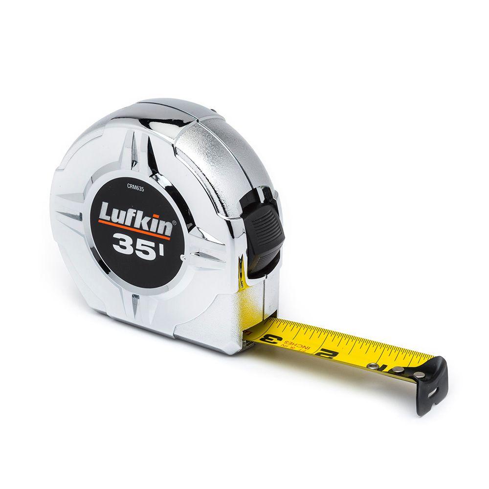 1 in. x 35 ft. Light Weight Tape Measure Silver Chrome Power Strength