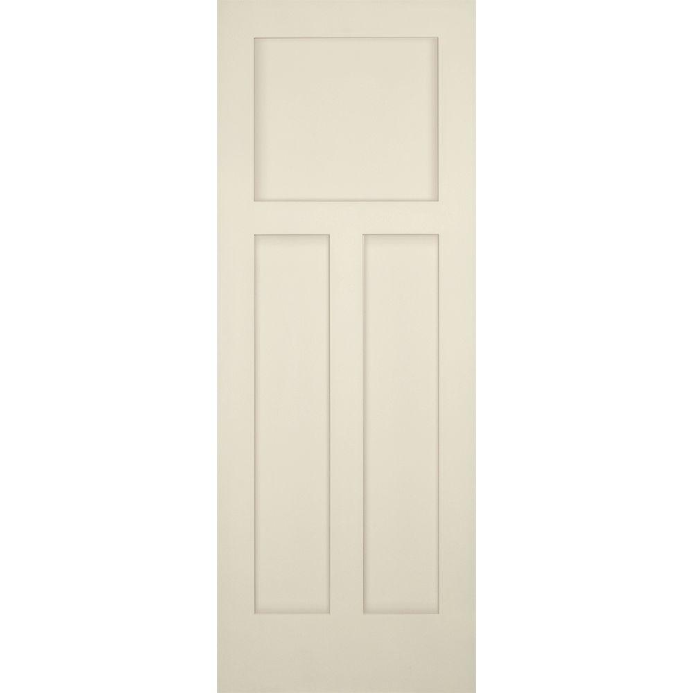 Builder's Choice 30 in. x 80 in. 3Panel Craftsman Solid Core Primed