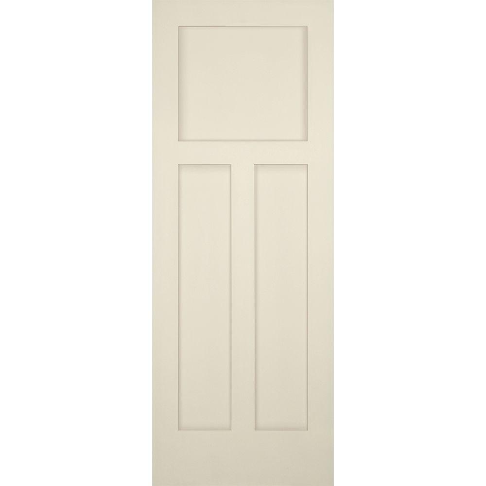 Builders Choice 28 In X 80 3 Panel Craftsman Solid Core Primed 3 Panel Craftsman Solid Core Primed
