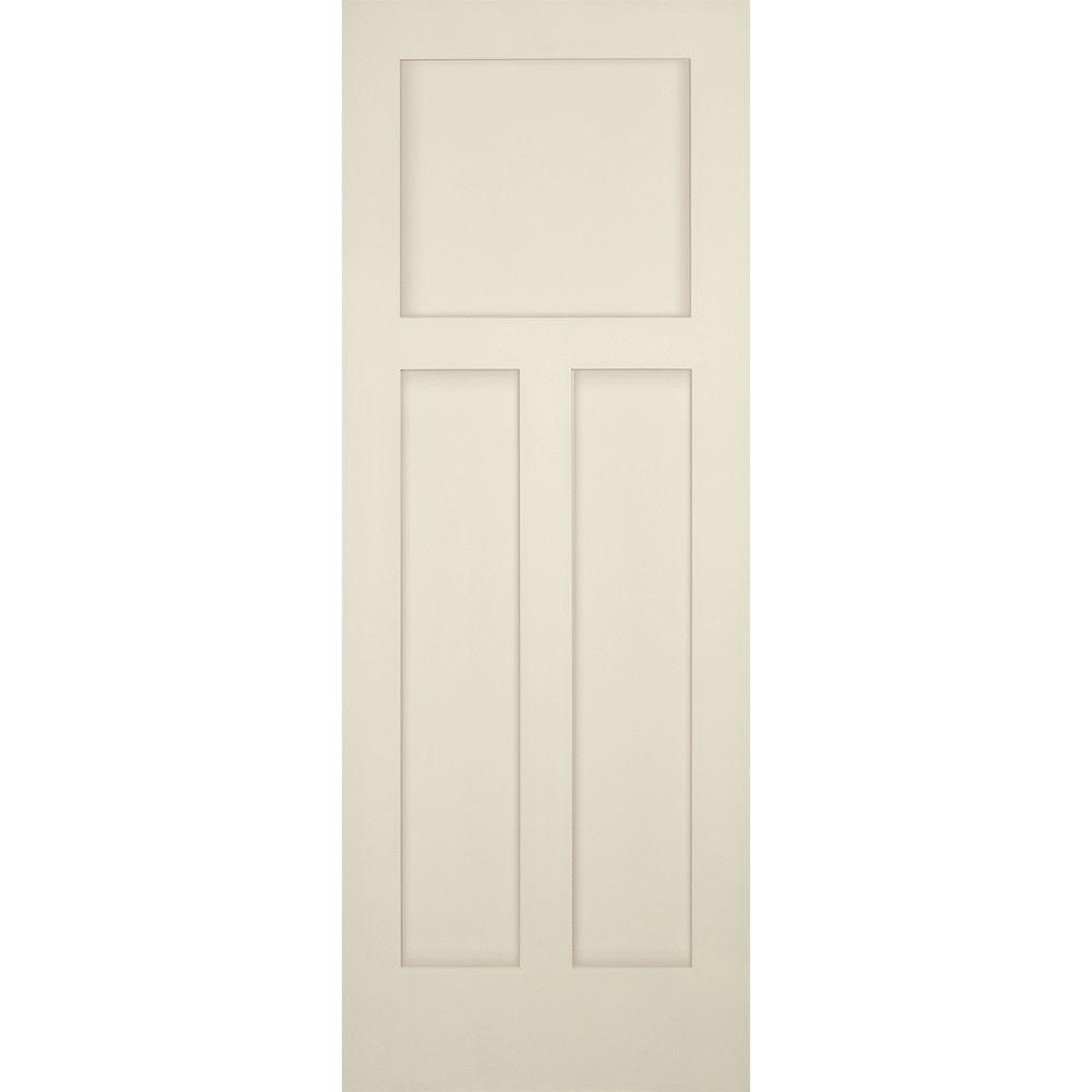 Builders Choice 32 In X 80 In 3 Panel Craftsman Solid Core Primed Pine Single Prehung Interior Door