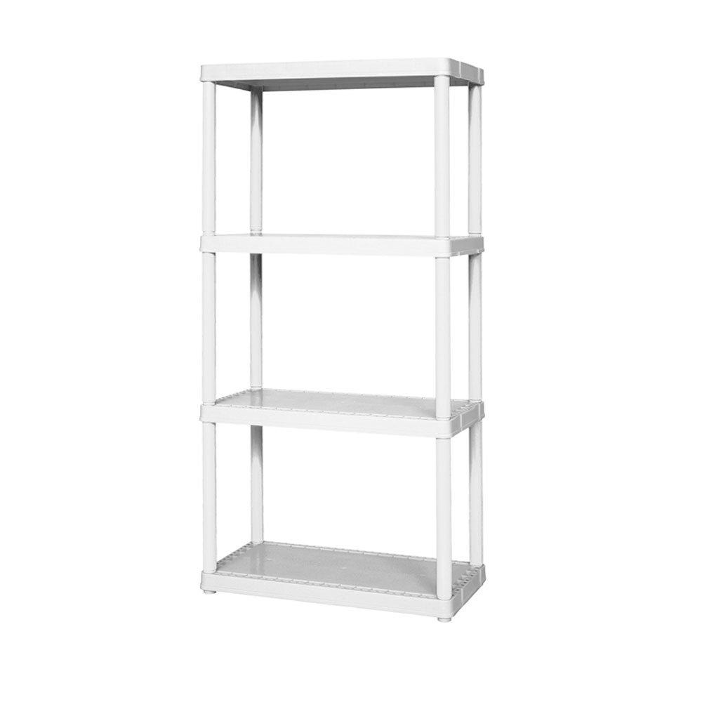 white storage shelf unit