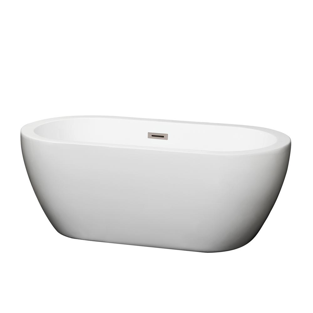 Wyndham Collection Soho 5 Ft Center Drain Soaking Tub In White