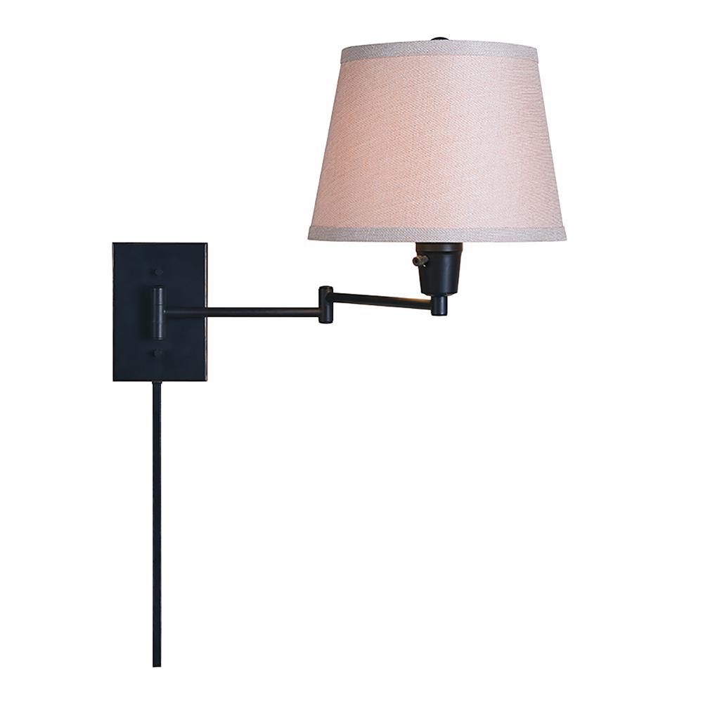 Hampton Bay 1 Light Oil Rubbed Bronze Swing Arm Lamp With Fabric Hampton Bay 1 Light Oil Rubbed Bronze Swing Arm Lamp With Fabric Shade Led