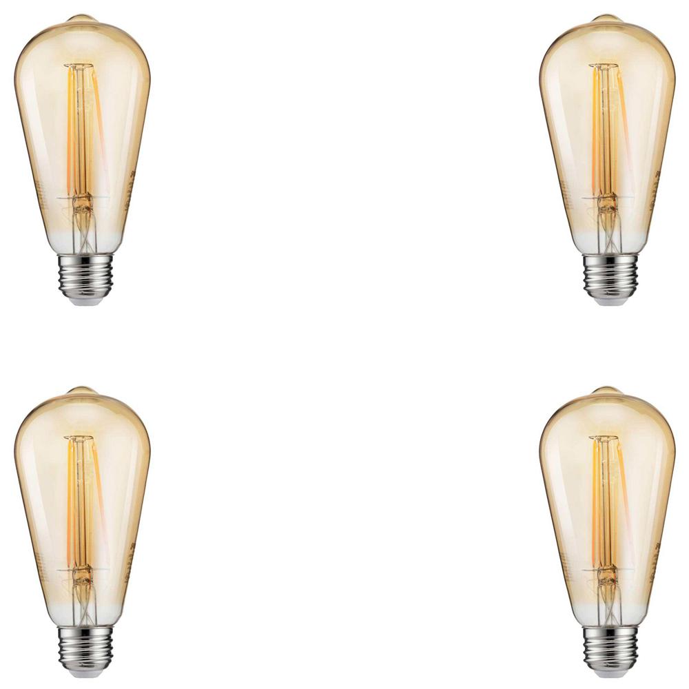 Amber Led Bulbs Light The Home Depot 40 Watt Equivalent St19 Dimmable Indoor Outdoor Vintage Gl Edison Led Light Bulb Amber