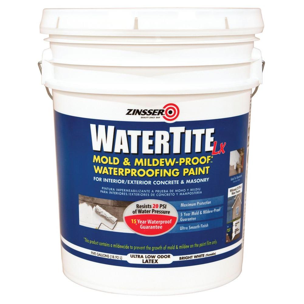 zinsser watertite 5 gal lx low voc mold and mildew proof zinsser watertite 5 gal lx low voc mold and mildew proof
