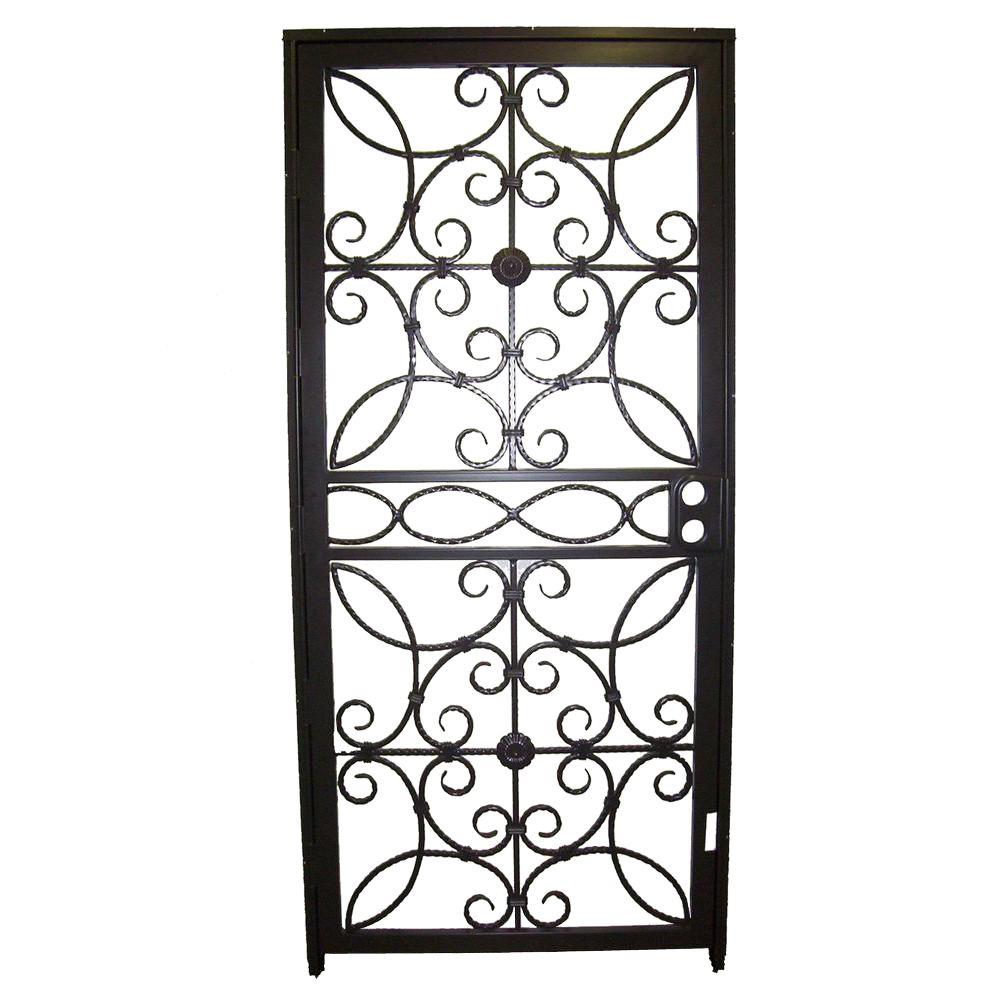 Grisham 36 in. x 80 in. 467 Series Black Prehung Universal Hinging