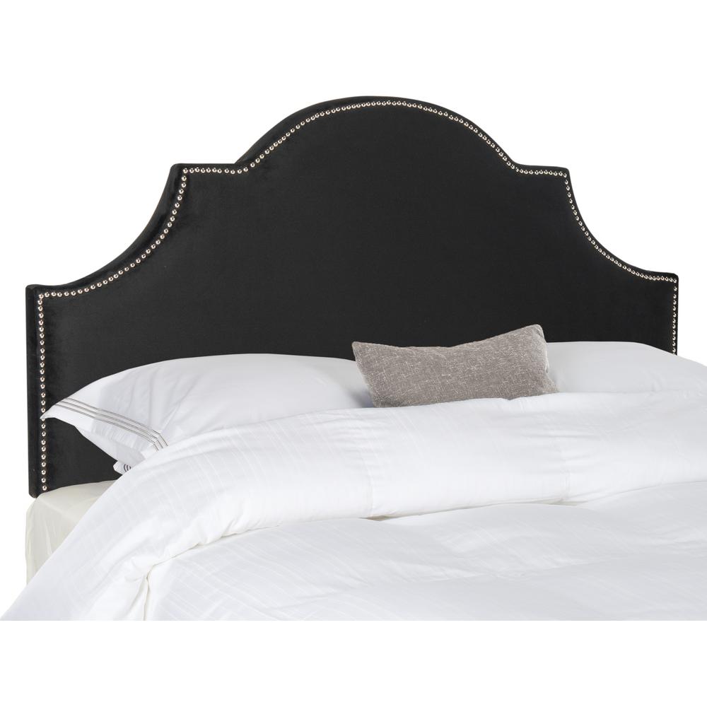 Safavieh Hallmar Black Velvet King Headboard