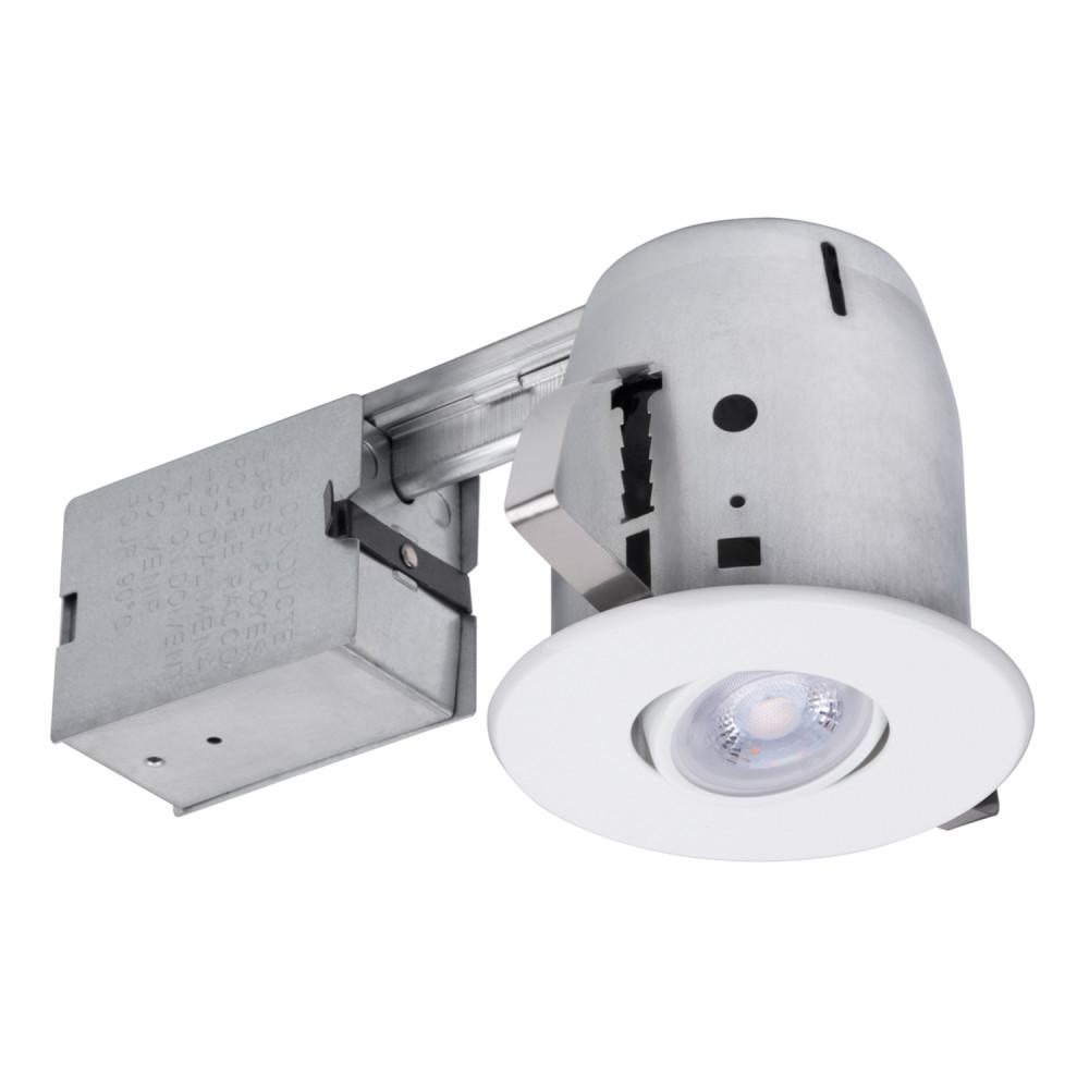 Commercial Electric 4 in. New Construction and Remodel Recessed Kit with LED Bulb