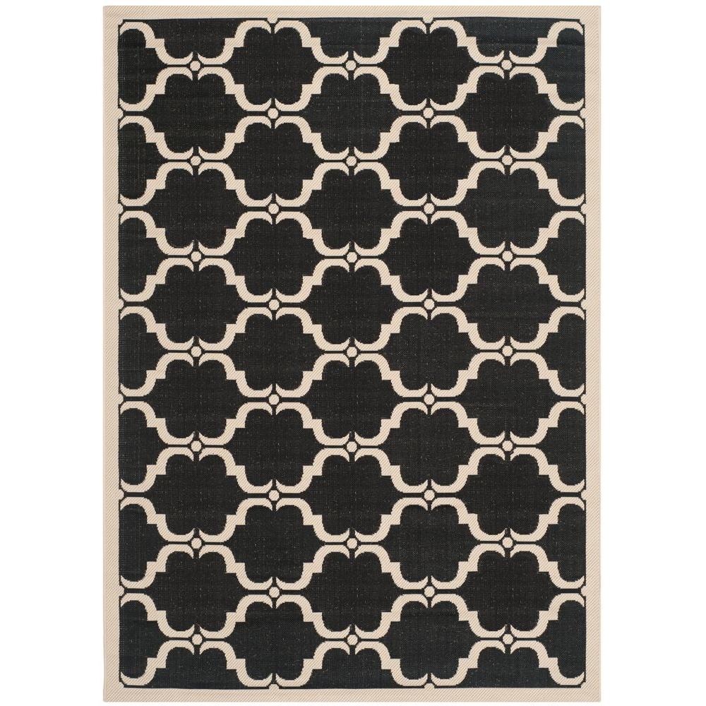 Safavieh Courtyard Black/Beige 4 ft. x 5 ft. 7 in. Indoor/Outdoor Area