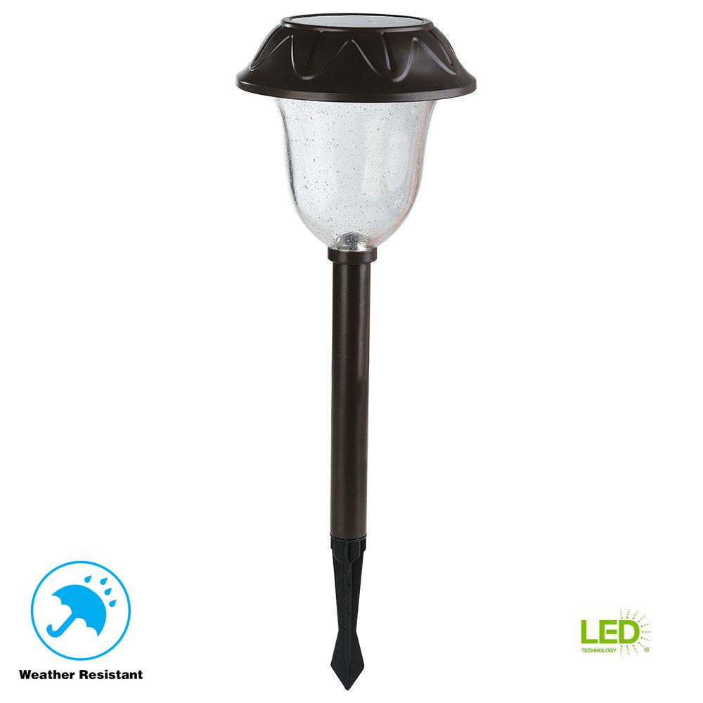 Hampton Bay Solar Charcoal Brown Outdoor Integrated LED Landscape Path