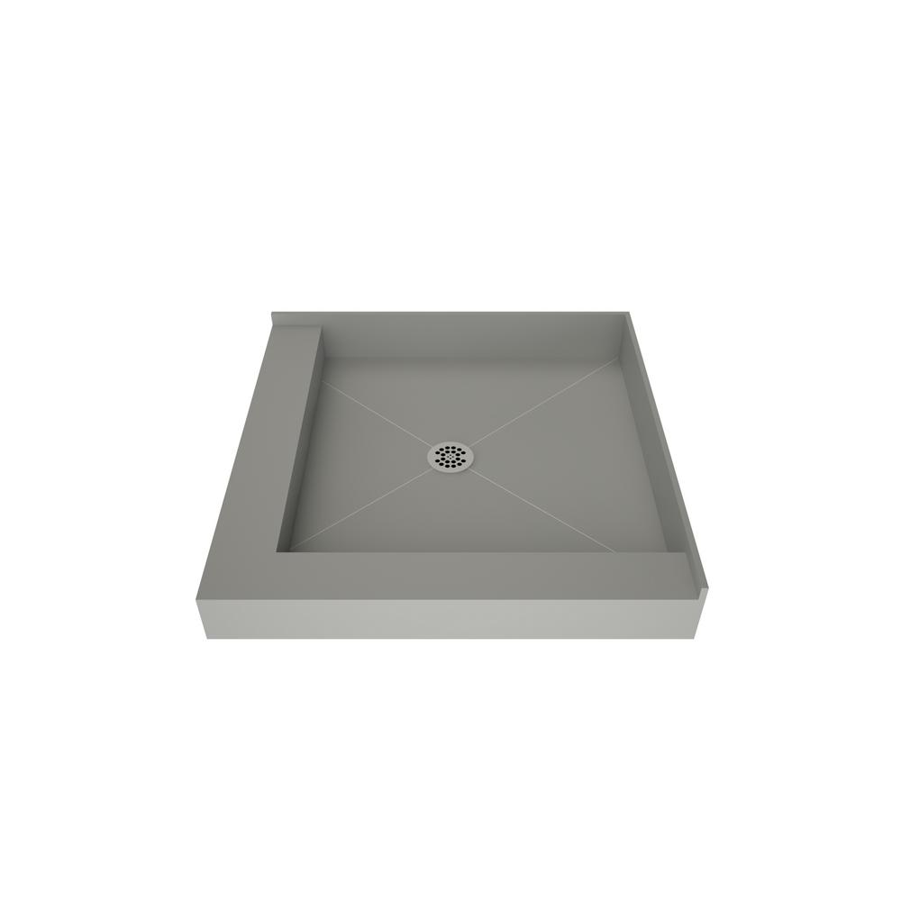 Tile Redi 48 in. x 48 in. Double Threshold Shower Base with Center ...