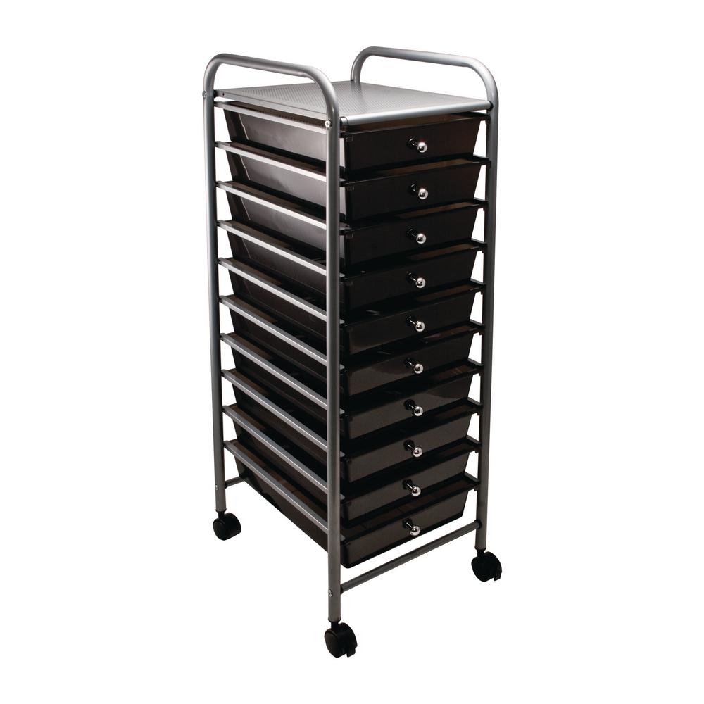 Advantus 10 Drawer Steel File Organizer Cart In Smoke 34007 The Advantus 10 Drawer Steel File Organizer Cart In Smoke