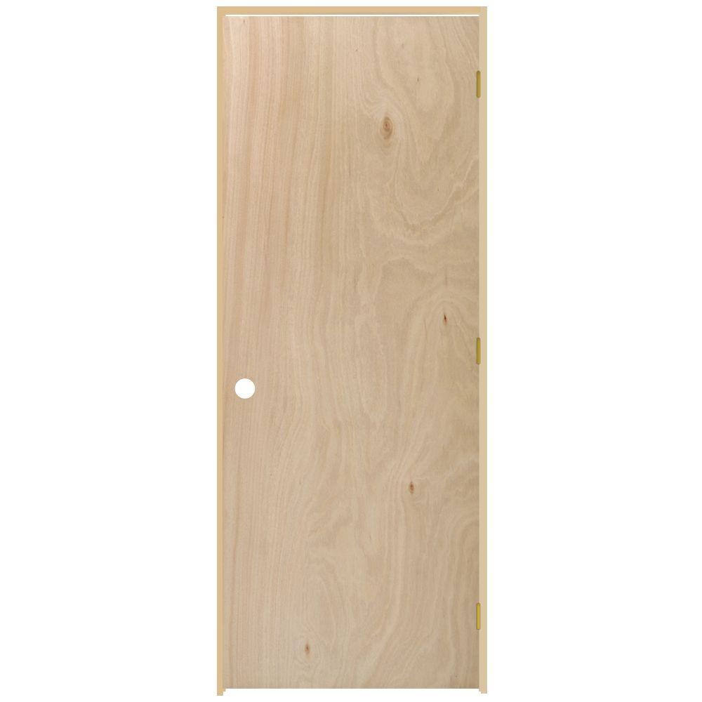 Steves Sons 30 In X 80 In Flush Hollow Core Unfinished Hardwood   Brown Steves Sons Prehung Doors M62fhwasatlh 64 1000 