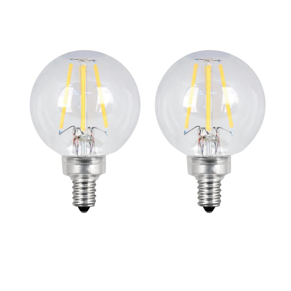 G16 5 Daylight Led Bulbs Light The Home Depot 60 Watt Equivalent G16 5 Candelabra Dimmable Filament Cec Led Energy Star Clear Glass