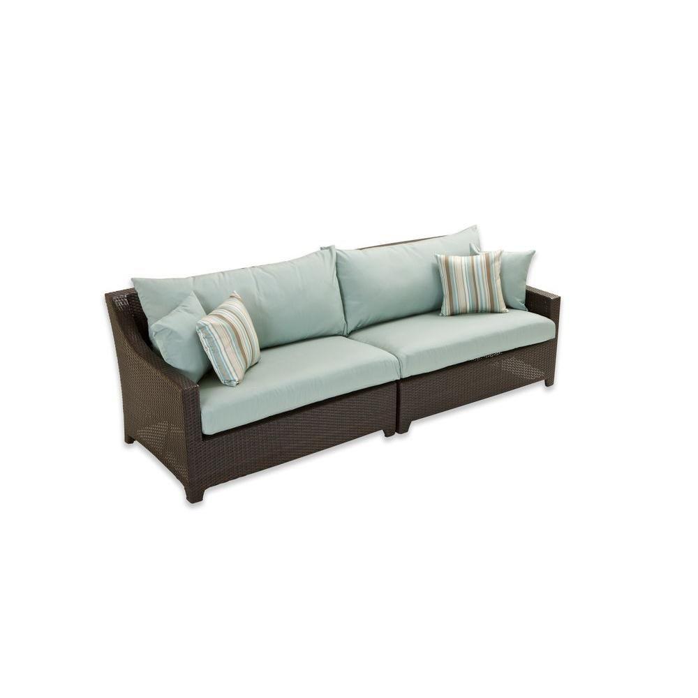 Rst Brands Deco Patio Sofa With Bliss Blue Cushions Op Pesof Bls K