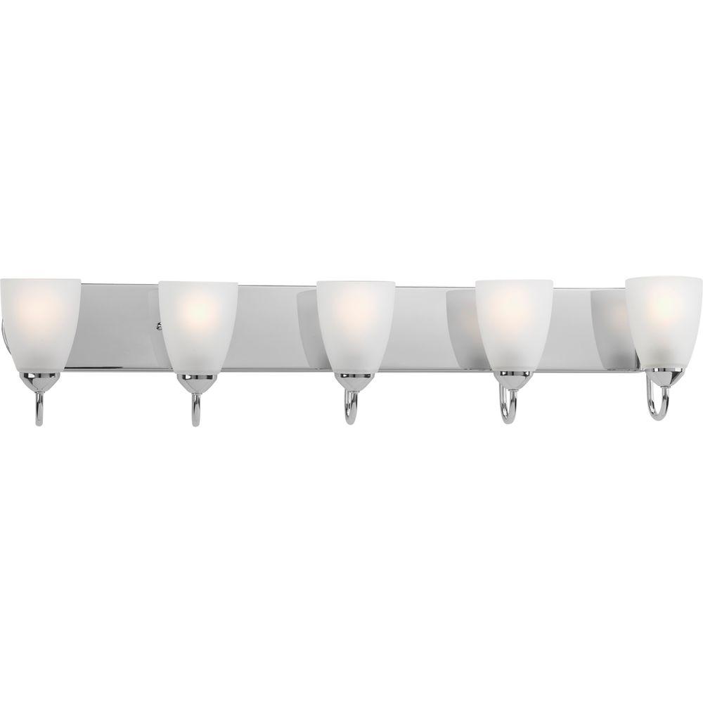 Progress Lighting Gather Collection 36 In 5 Light Polished Chrome