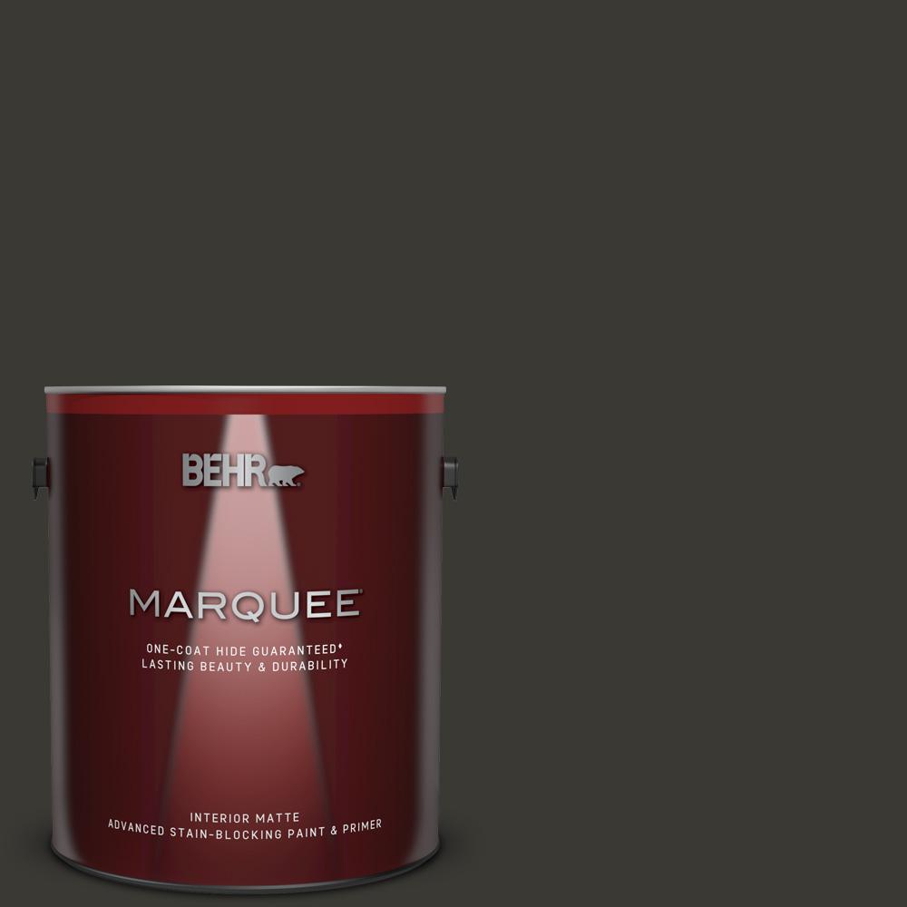 Behr Marquee 1 Gal N510 7 Blackout One Coat Hide Matte Interior Paint And Primer In