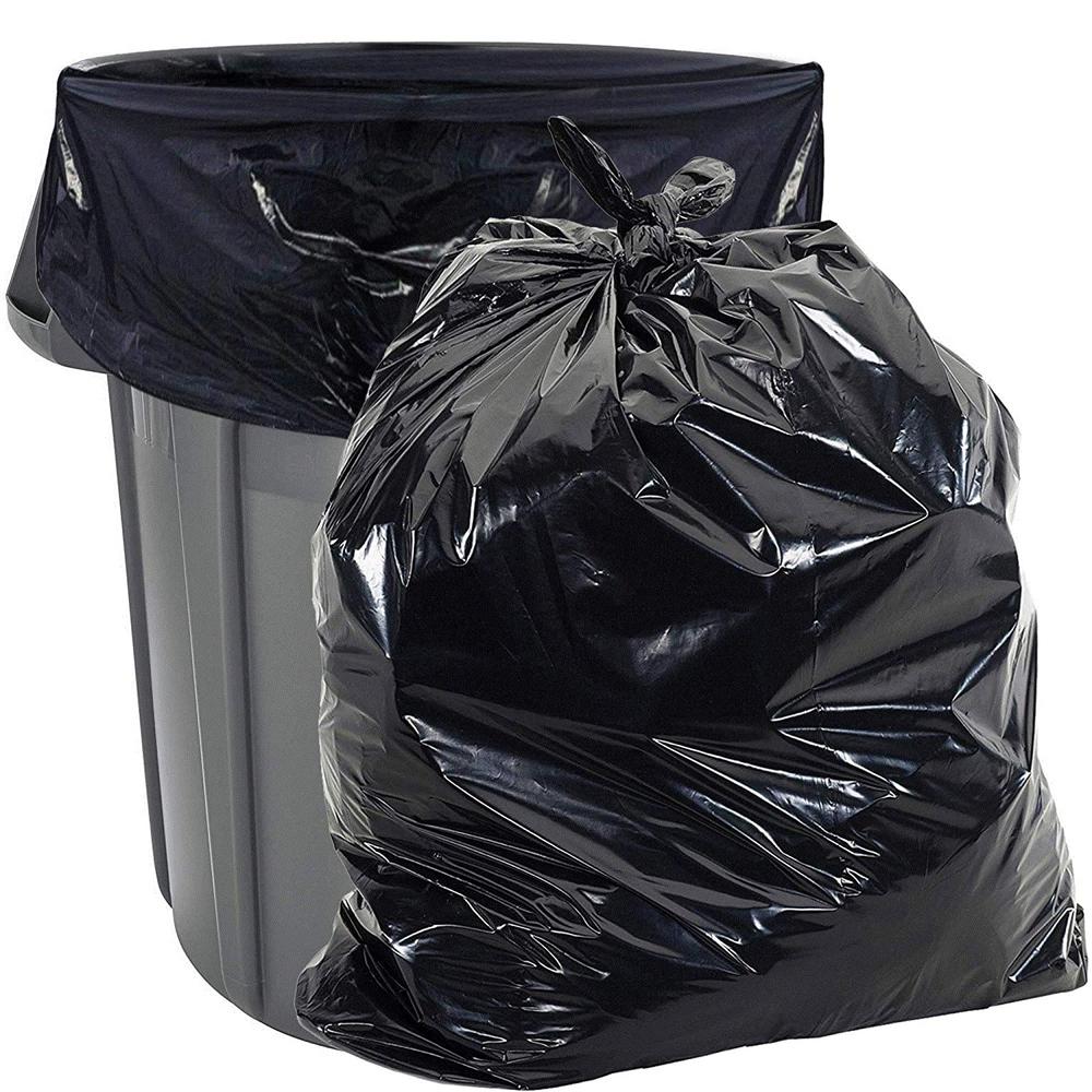 Photo 1 of 22 in. x 58 in. 1.5 mil 55 Gal. Black Low-Density Heavy-Duty Trash Bags (100 per Case)