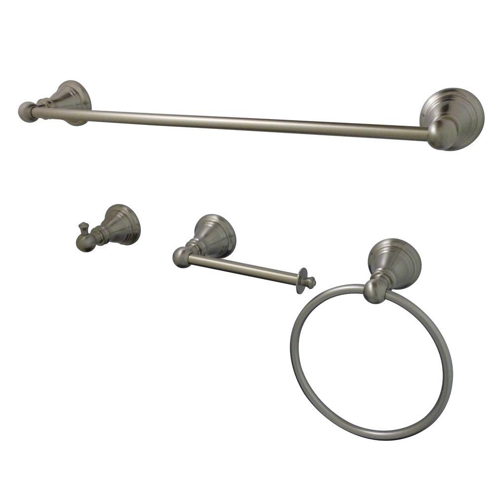 Kingston Brass Classic 4Piece Bathroom Accessory Set in Satin Nickel