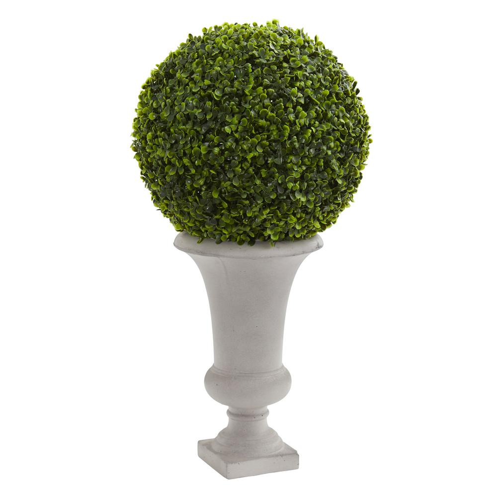 Nearly Natural 28 In High Indoor Outdoor Boxwood Ball Topiary High Indoor Outdoor Boxwood Ball Topiary Artificial Plant In Urn