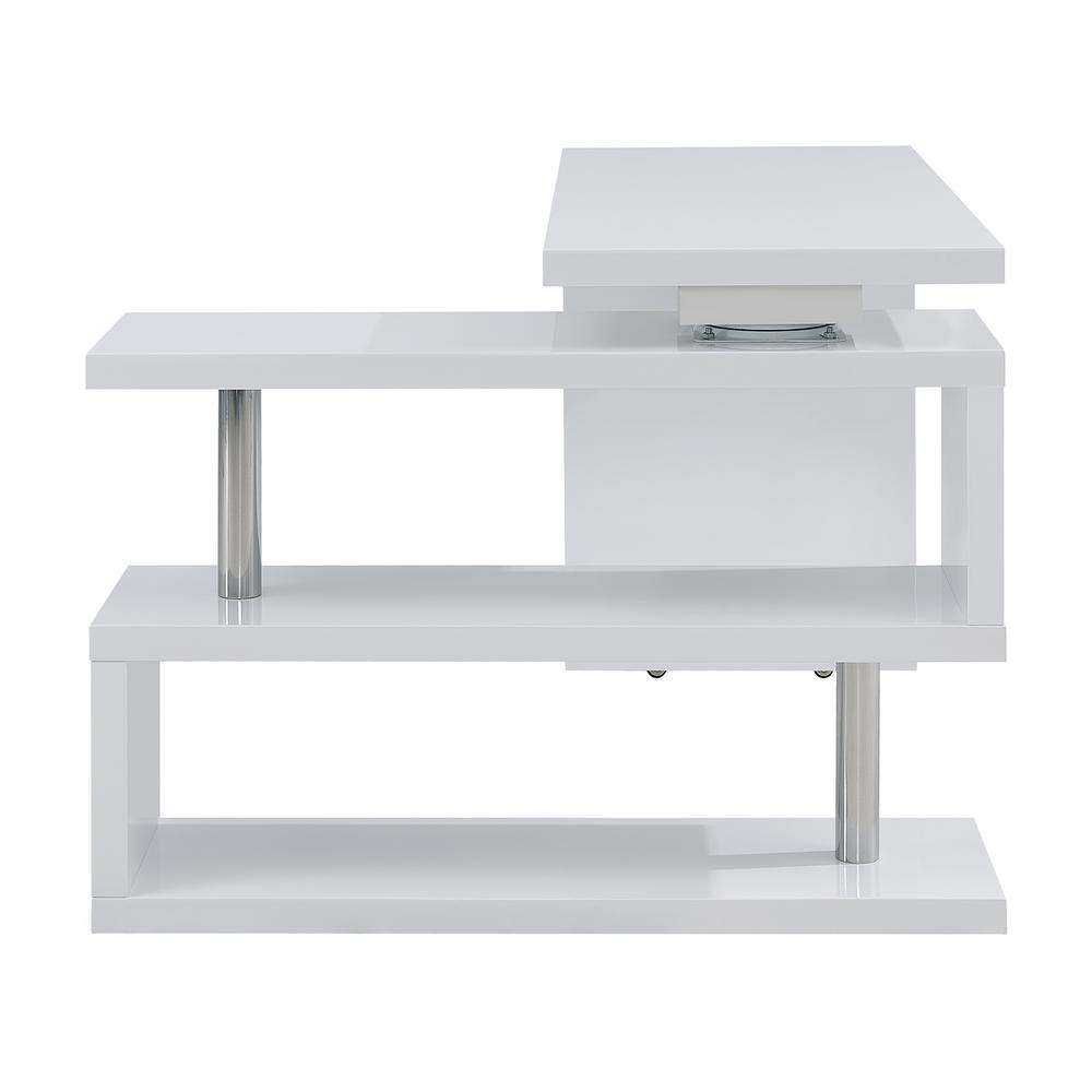 Southern Enterprises Camilla White Multifunctional Corner L Desk