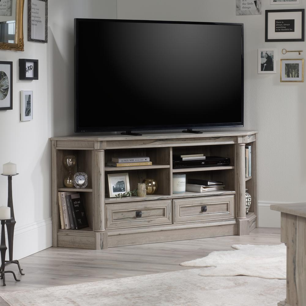 Sauder Palladia Split Oak Corner Entertainment Credenza 424815 Sauder Palladia Split Oak Corner