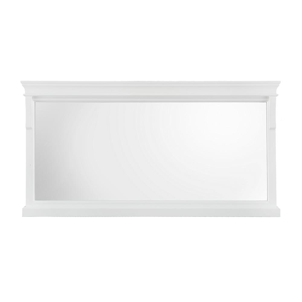 Foremost Naples 60 in. W x 31 in. H Single Framed Wall Mirror in White