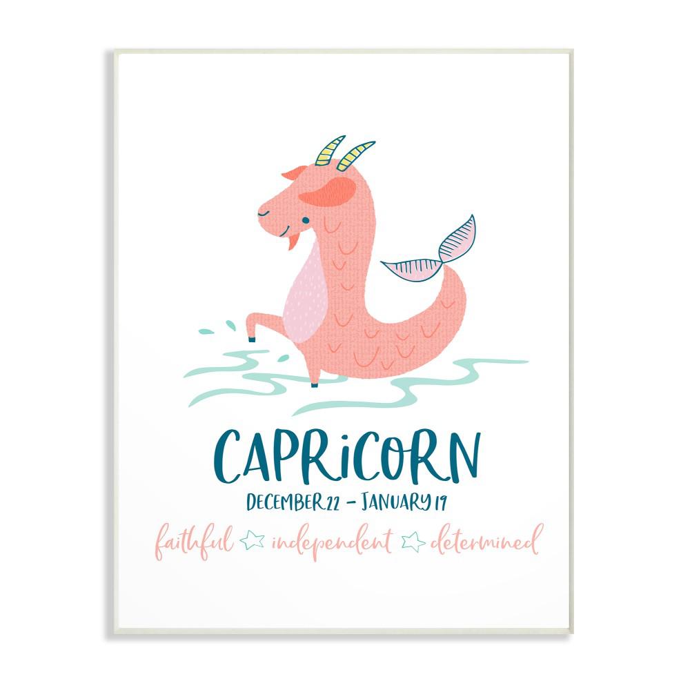 Stupell Industries 10 In X 15 Fun Modern Zodiac Capricorn Goat Fun Modern Zodiac Capricorn Goat Fish By Heather Rosas Wood Wall Art