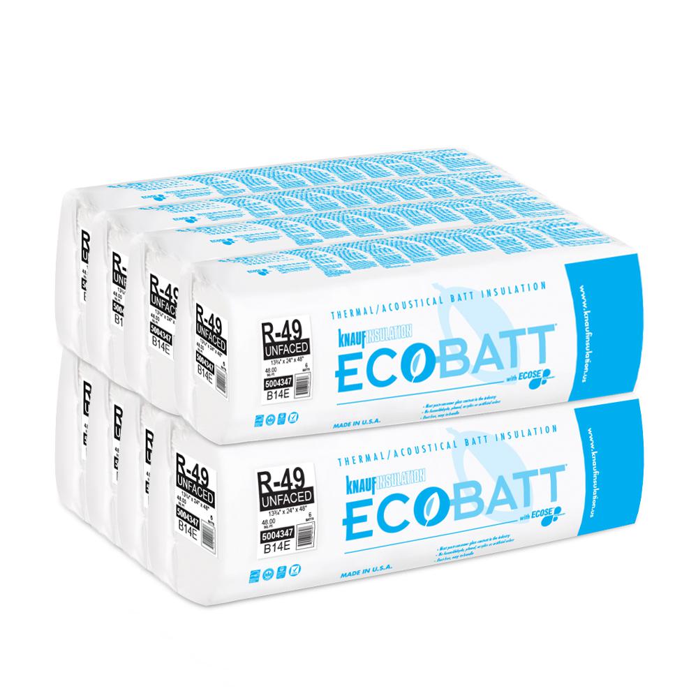 Knauf Insulation R-49 EcoBatt Unfaced Fiberglass Insulation Batt 13-3/4 ...