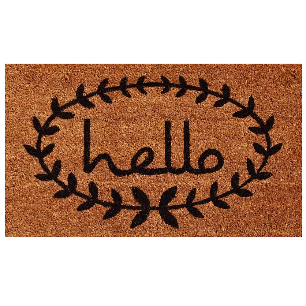 Home More Calico Hello 30 In X 48 In Door Mat 121813048 The