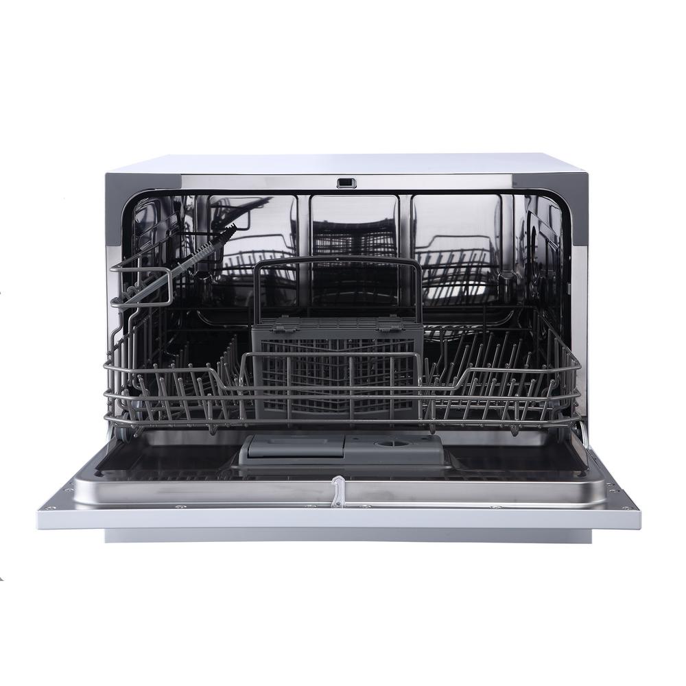Spt Portable Countertop Dishwasher In White With Delay Start Led 6